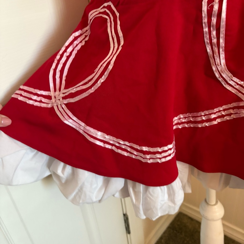 Retro Red and White Mini A-Line with Bubble Skirt Dress size Large ICE Design - Picture 4 of 11